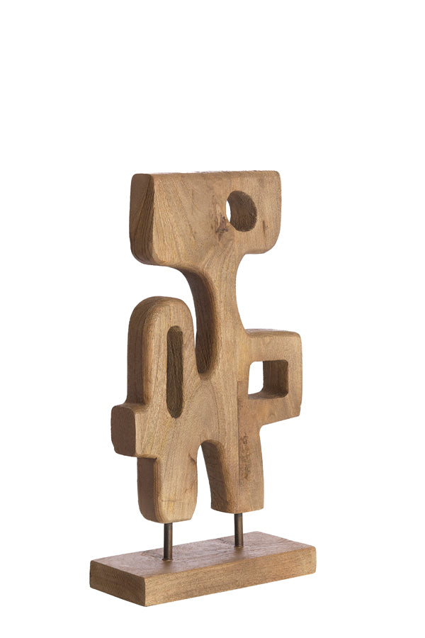 Sala Grey/Dark Brown Wood Abstract Ornament on Stand