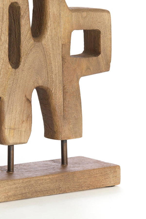Sala Grey/Dark Brown Wood Abstract Ornament on Stand
