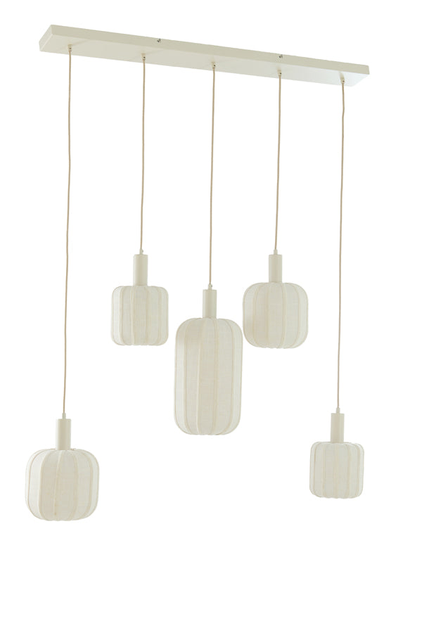 Tufia Cream Linen 5 Light Pendant Light