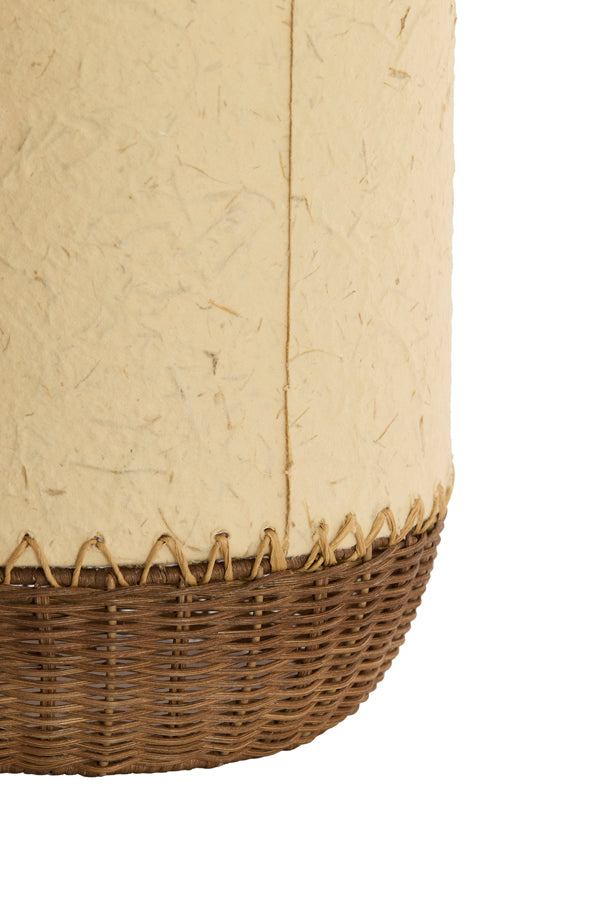 Tio Beige Paper & Dark Brown Rattan Table Lamp 40cm