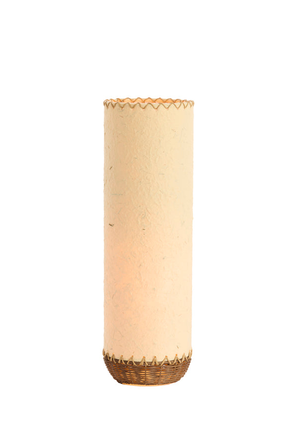 Tio Beige Paper & Dark Brown Rattan Table Lamp 49cm