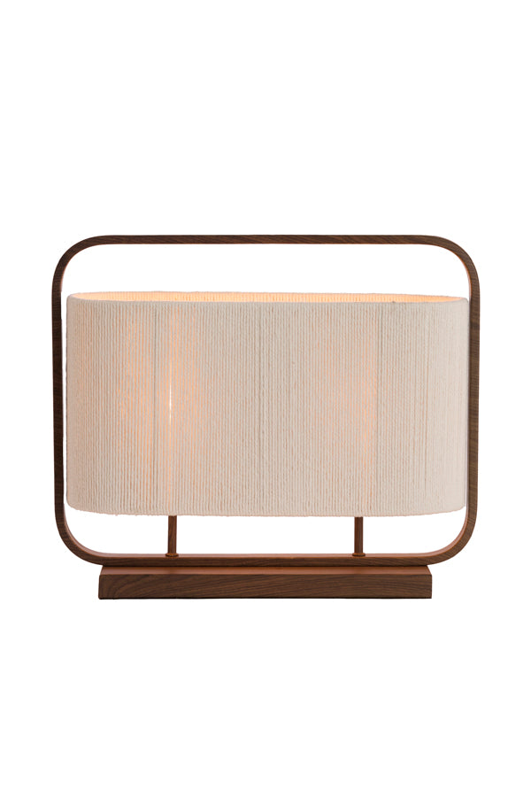 Lecce Dark Brown Wood Effect & Cream Rope 2 Light Table Lamp
