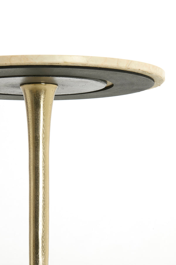 Tomar Sand/Pink Marble & Light Gold Round Side Table 53cm