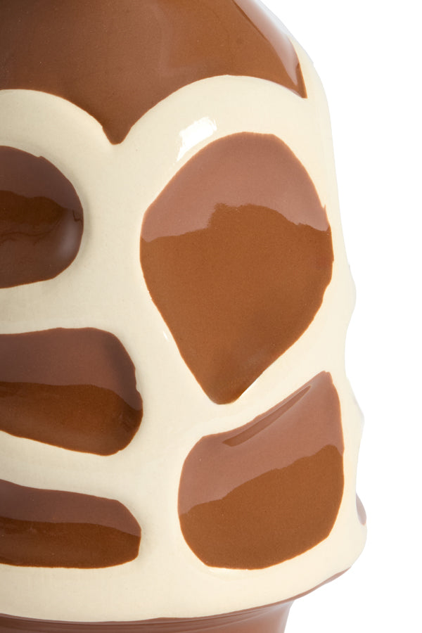 Sinice Brown & Cream Abstract Ceramic Vase