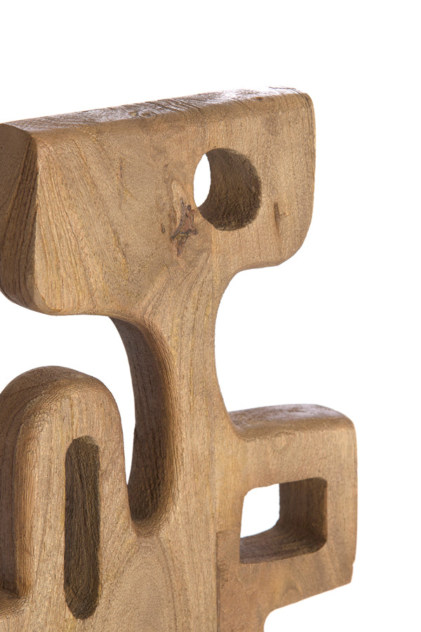 Sala Grey/Dark Brown Wood Abstract Ornament on Stand