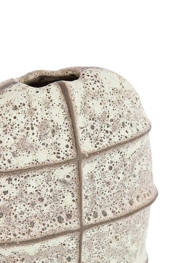 Mantu Matt Dark Brown & Cream Ceramic Vase 36cm