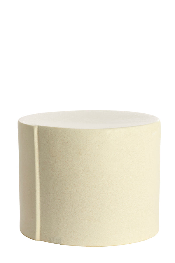 Chulilla Matt Cream Ceramic Round Side Table 34cm