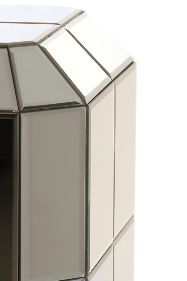 Luciano Brown Glass Plinth Side Table 40cm