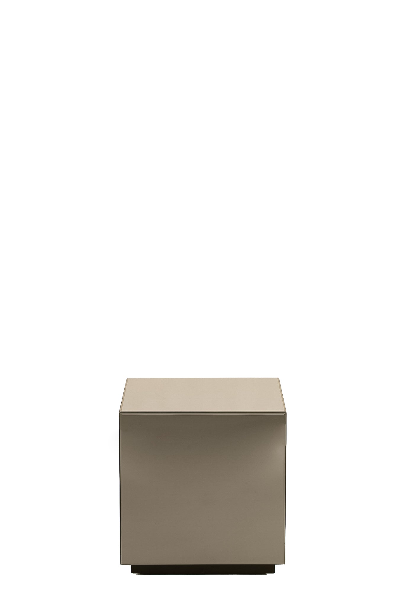 Daxton Brown Glass Plinth Side Table 40cm