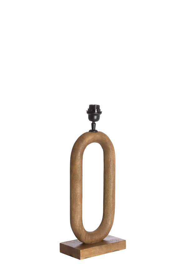 Paceco Grey/Dark Brown Wood Table Lamp Base 44cm