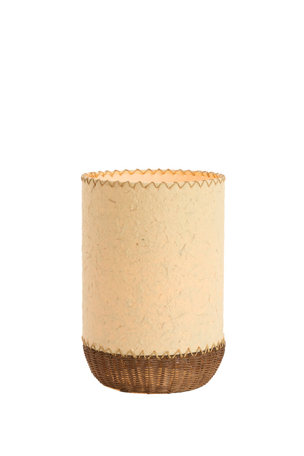 Tio Beige Paper & Dark Brown Rattan Table Lamp 36cm