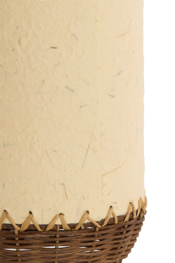 Tio Beige Paper & Dark Brown Rattan Table Lamp 46cm