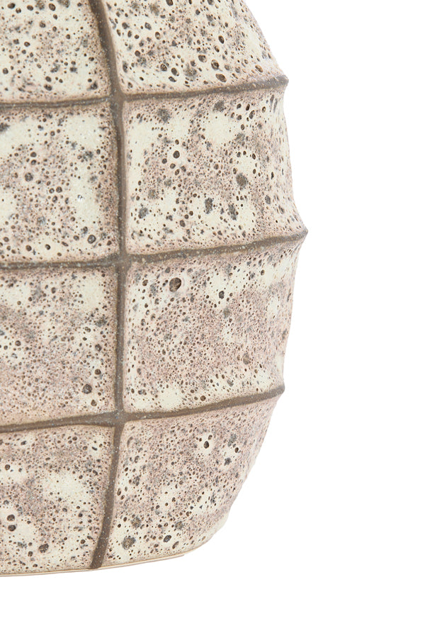 Mantu Matt Dark Brown & Cream Ceramic Vase 28cm
