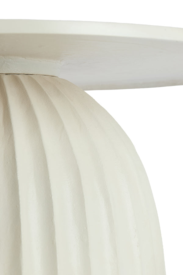 Veglia Cream Metal Round Side Table 33.5cm
