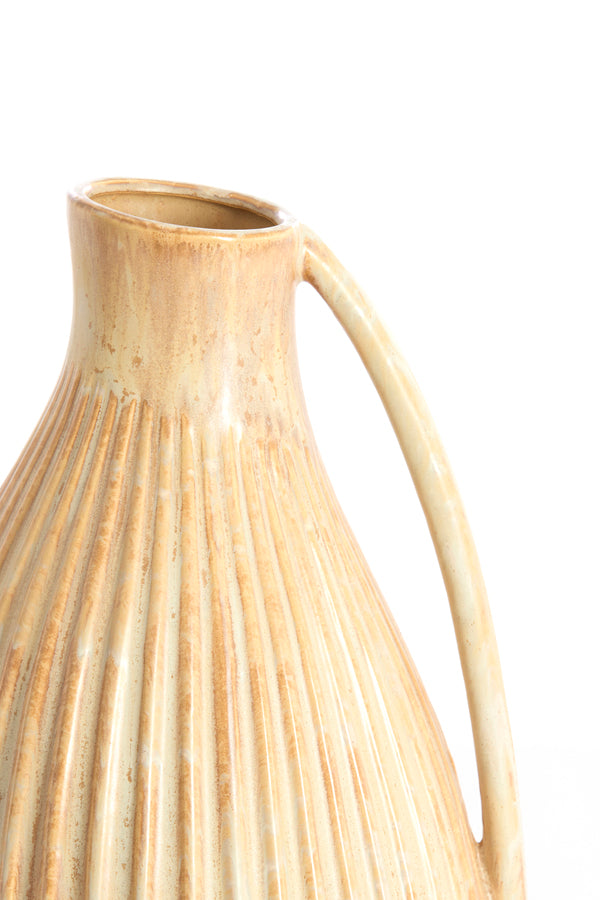 Forla Cream & Orange/Brown Ceramic Vase 39.5cm
