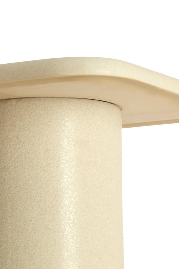 Luarca Matt Cream Ceramic Round Side Table 48cm