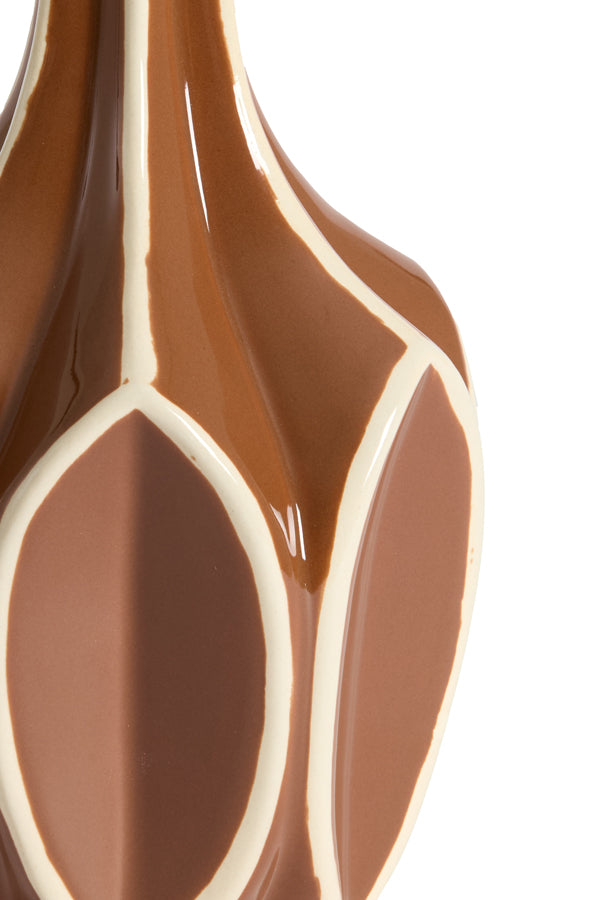 Bolene Brown & Cream Geometric Ceramic Vase