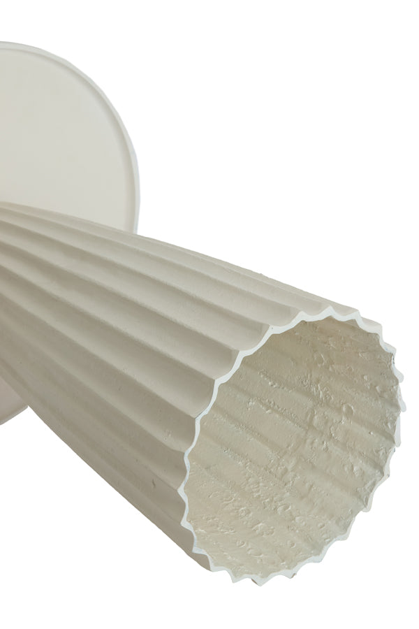 Veglia Cream Fluted Metal Round Side Table 51cm