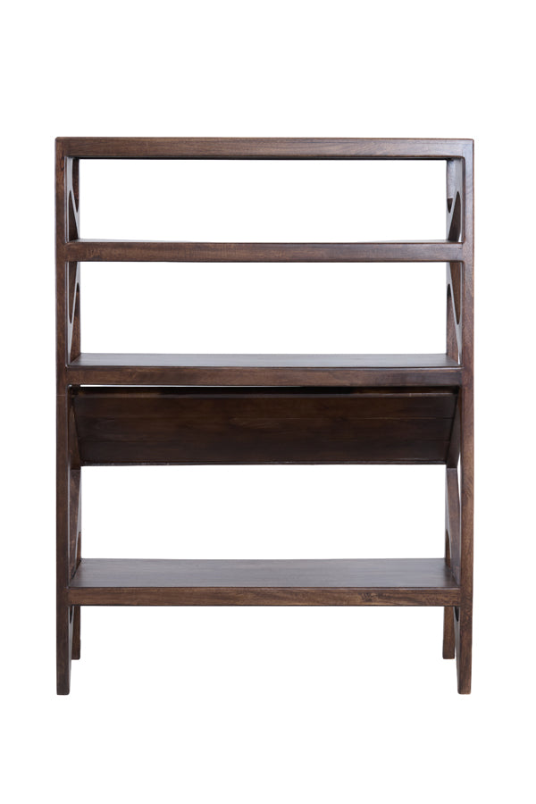 Yuki Chocolate Brown Mango Wood Open Display Unit
