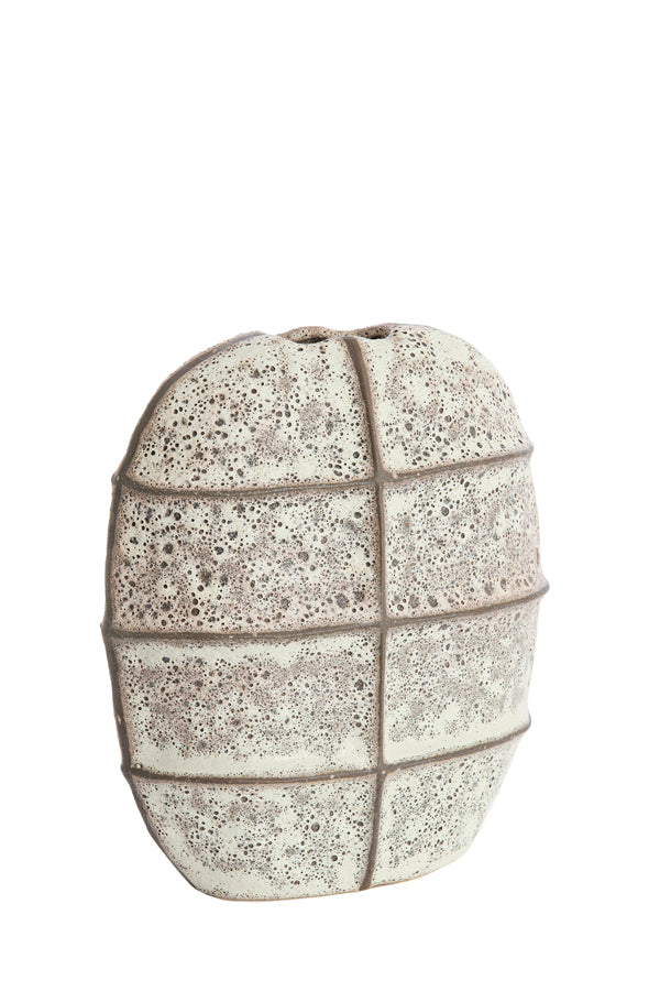 Mantu Matt Dark Brown & Cream Ceramic Vase 36cm