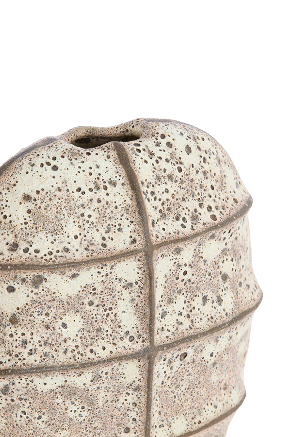 Mantu Matt Dark Brown & Cream Ceramic Vase 28cm