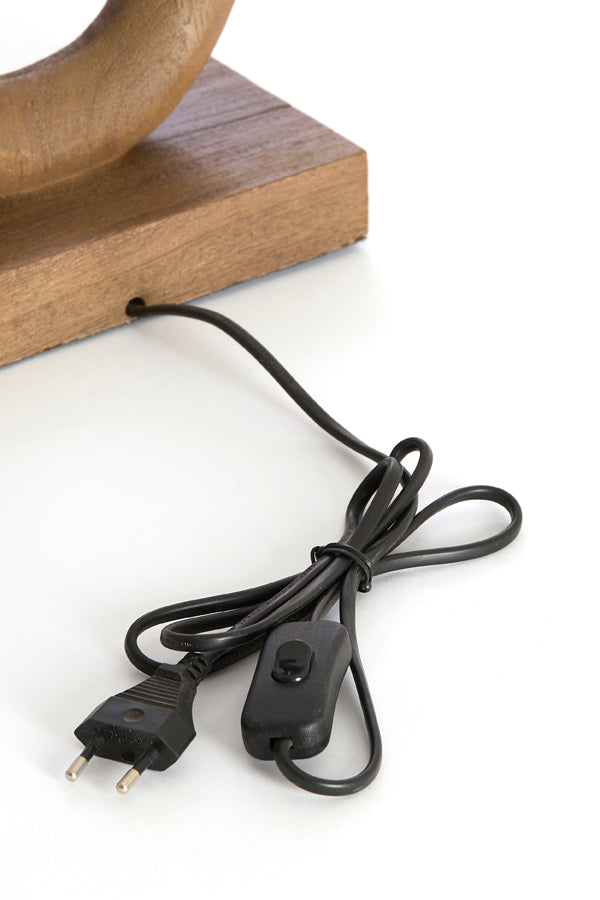 Paceco Grey/Dark Brown Wood Table Lamp Base 44cm