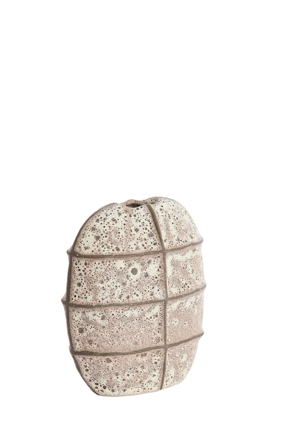 Mantu Matt Dark Brown & Cream Ceramic Vase 28cm