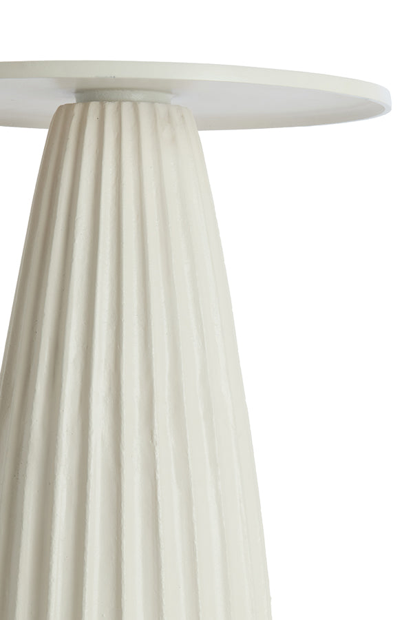 Veglia Cream Fluted Metal Round Side Table 51cm