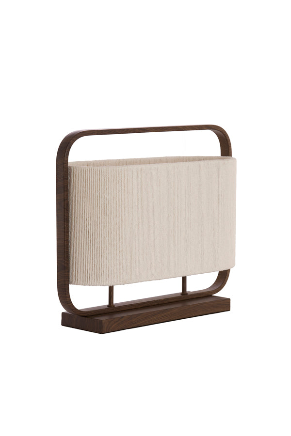 Lecce Dark Brown Wood Effect & Cream Rope 2 Light Table Lamp