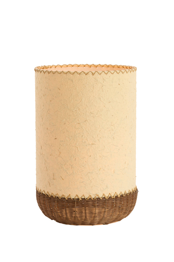 Tio Beige Paper & Dark Brown Rattan Table Lamp 46cm