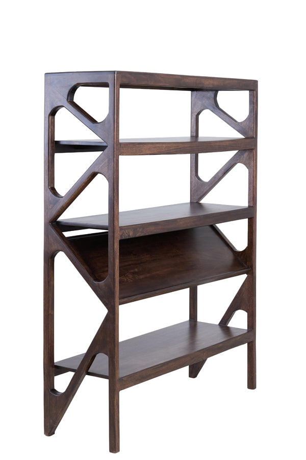 Yuki Chocolate Brown Mango Wood Open Display Unit