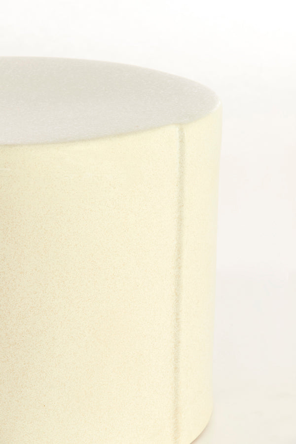 Chulilla Matt Cream Ceramic Round Side Table 34cm