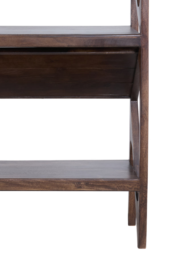 Yuki Chocolate Brown Mango Wood Open Display Unit