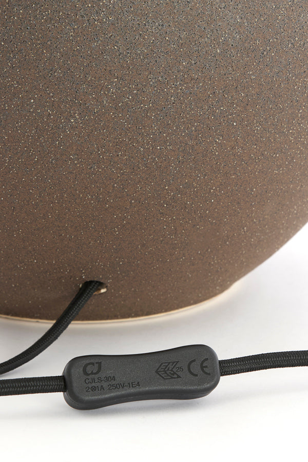 Ulloa Matt Dark Brown Ceramic Table Lamp Base 52cm
