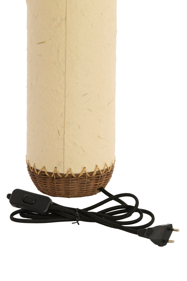 Tio Beige Paper & Dark Brown Rattan Table Lamp 49cm