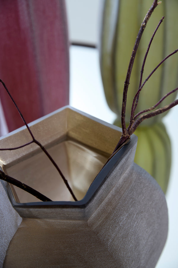 Veliko Dark Brown Glass Vase 40cm