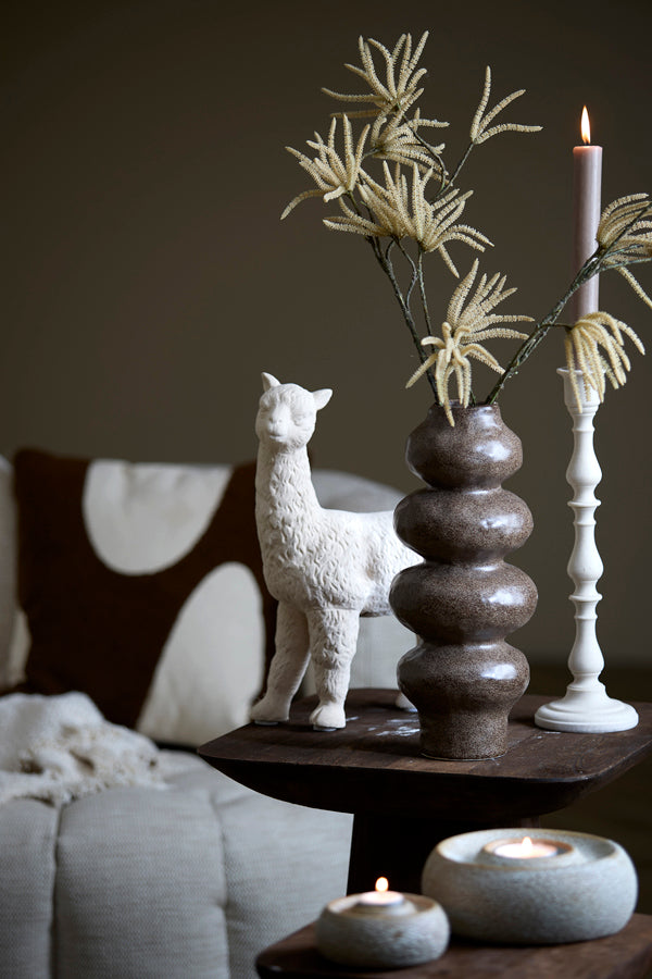 Alpaca Matt Cream Ceramic Ornament