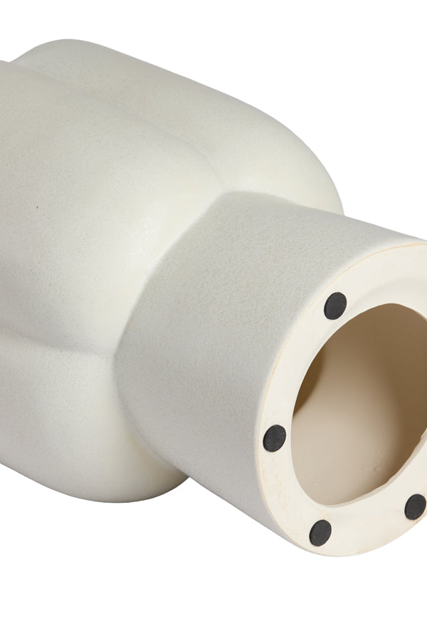 Junto Matt Cream Ceramic Round Side Table