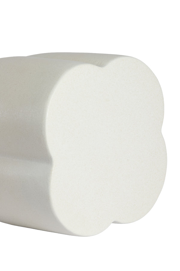 Junto Matt Cream Ceramic Round Side Table