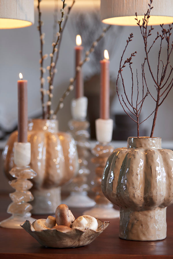 Aliveri Taupe Ceramic Vase 25cm