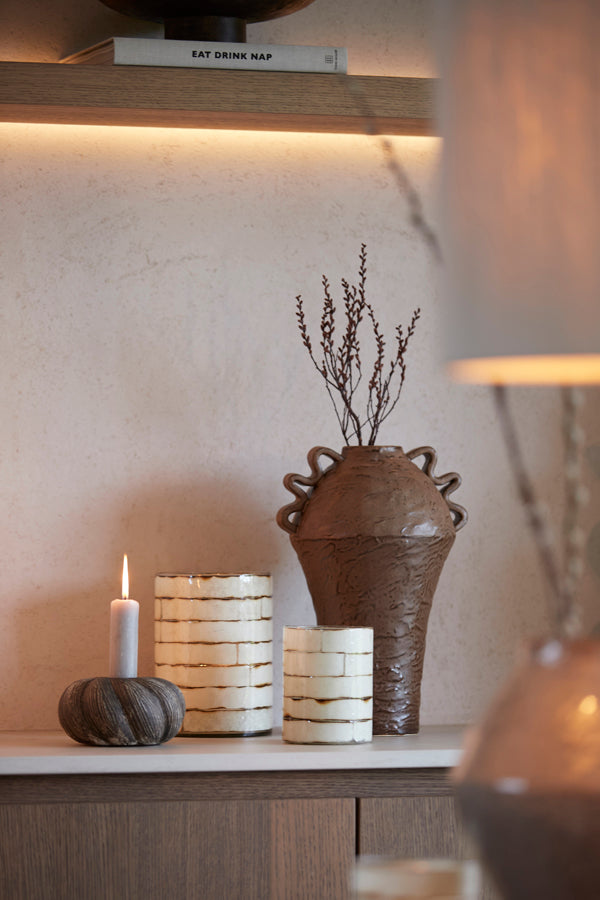 Volca Brown Ceramic Vase 35cm