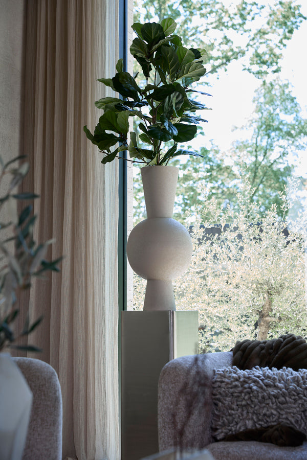 Chedi Matt Light Grey Metal Vase 75cm