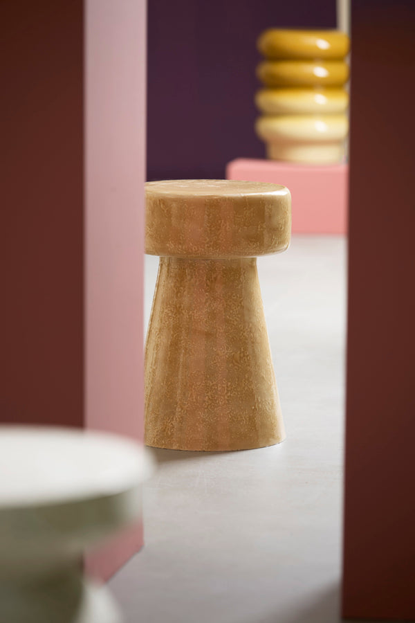 Dakwa Gloss Sand Metal Round Side Table 47cm