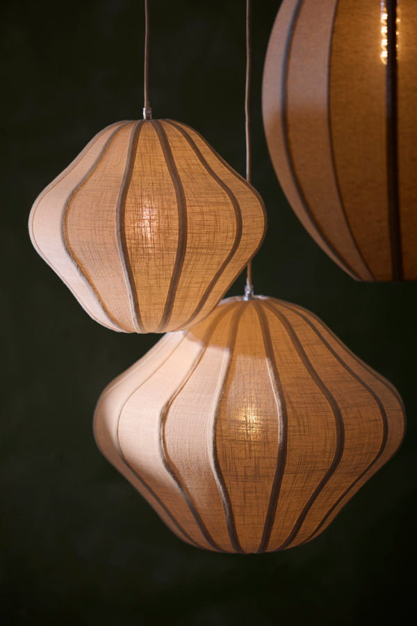 Sukau Cream Linen Pendant Light 50cm