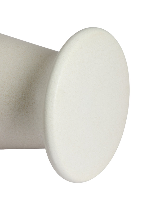 Sento Matt Cream Ceramic Round Side Table