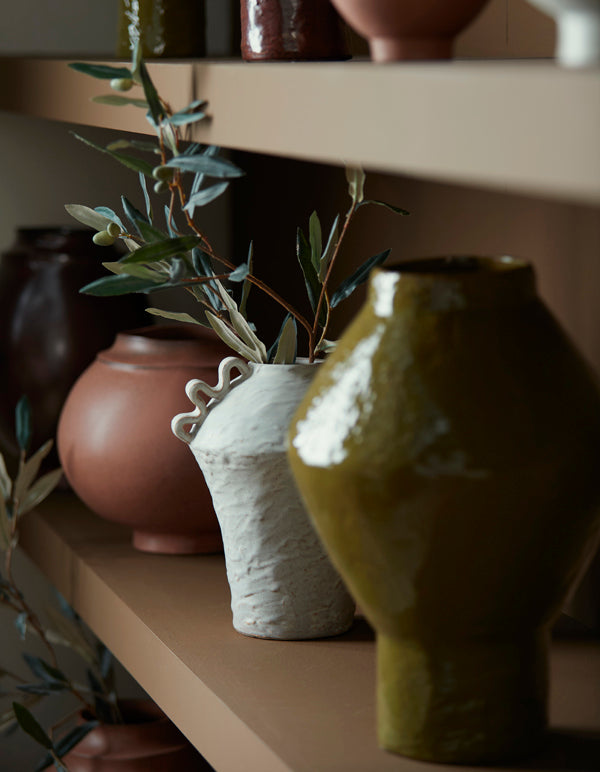 Volca Cream Ceramic Vase 28cm