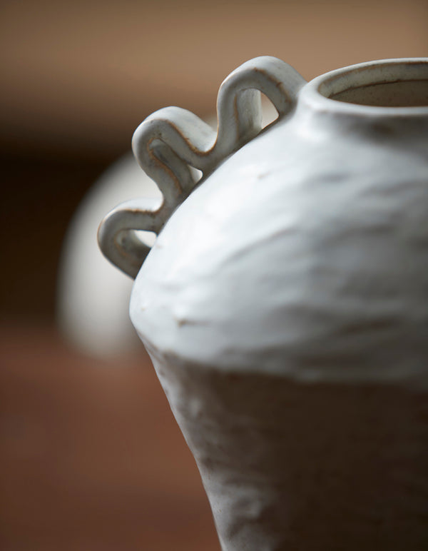 Volca Cream Ceramic Vase 35cm