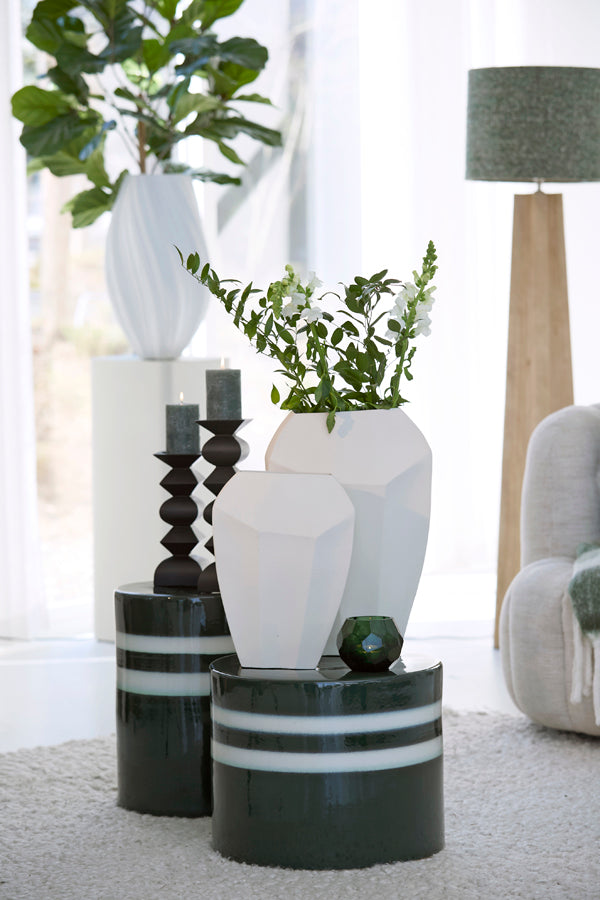 Cordoba Matt Cream Metal Vase 34cm