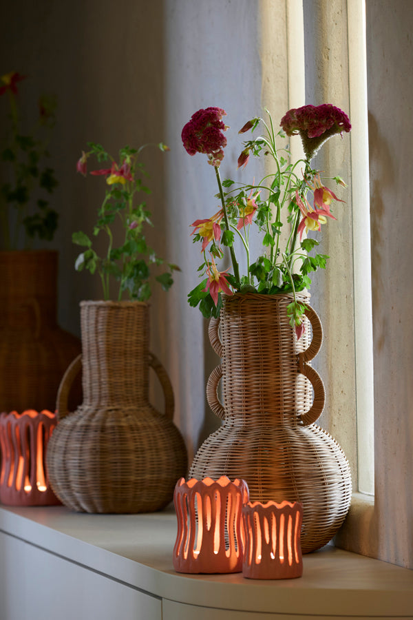 Naleah Brown Woven Rattan Vase