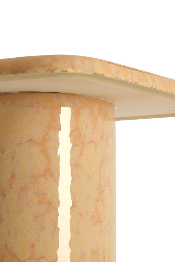Luarca Light Peach Ceramic Round Side Table 48cm
